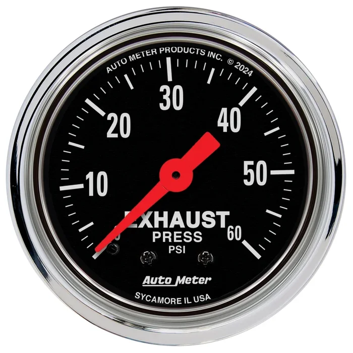 2-1/16″ Exhaust Pressure, 0-60 Psi, Traditional Chrome