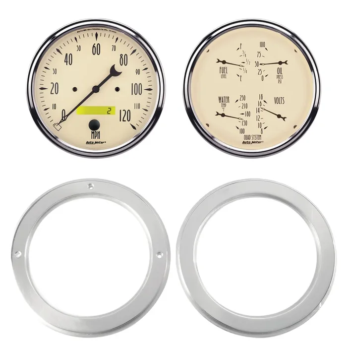 2 Gauge Direct Fit Dash Kit, Chevy Truck 54-55, 2 Gauge, Antique Beige