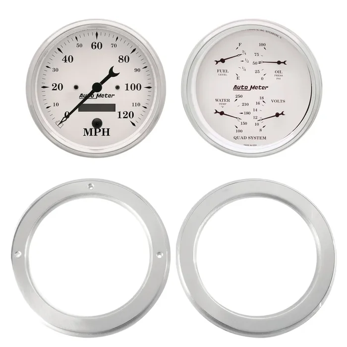 2 Gauge Direct Fit Dash Kit, Chevy Truck 54-55, 2 Gauge, Old-Tyme White