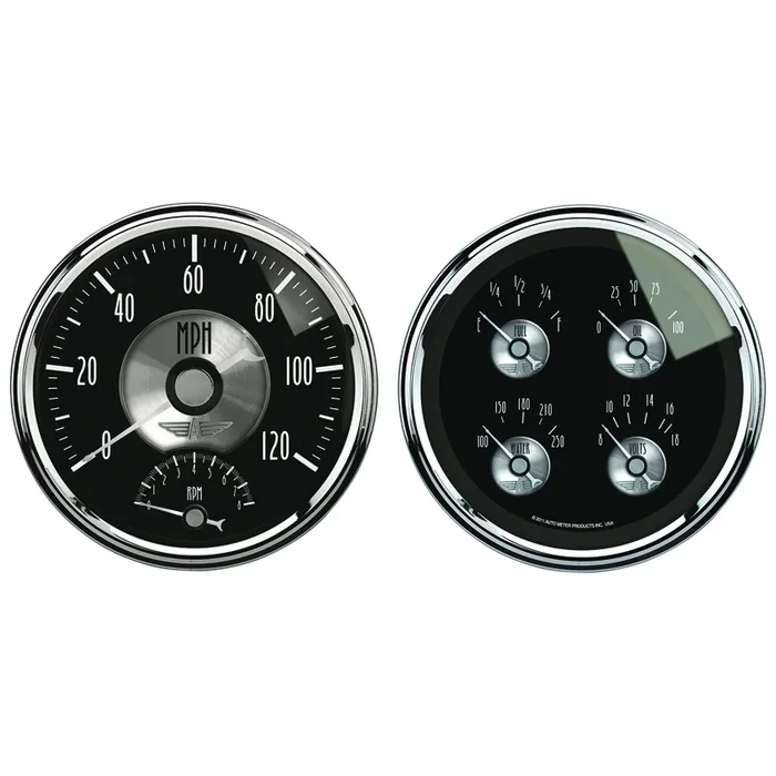 2 Pc. Gauge Kit, 5″ Quad & Tach/Speedo, 240-33 Ω, Prestige Blk. Diamond