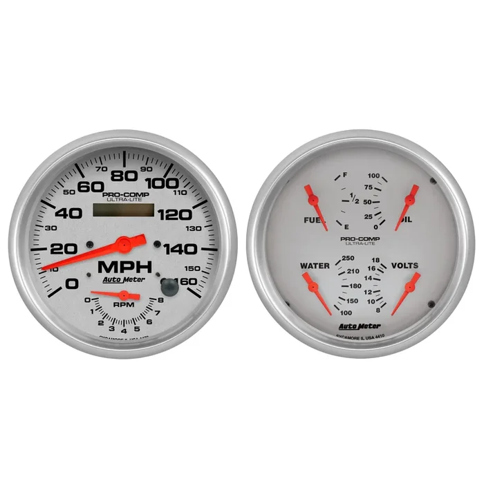 2 Pc. Gauge Kit, 5″ Quad & Tach/Speedo, 240-33 Ω, Ultra-Lite