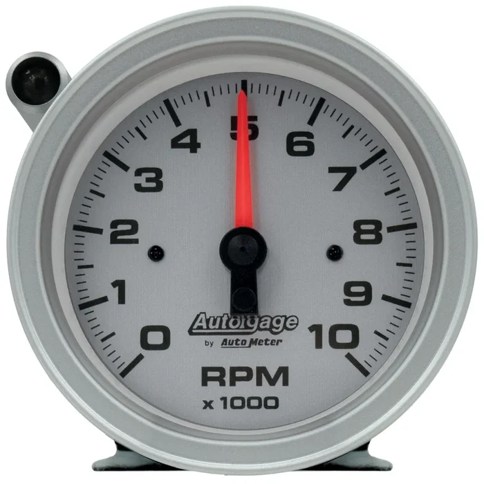 3-3/4″ Pedestal Tachometer, 0-10,000 Rpm, Silver Dial, W/External Shift-Light, Auto Gage