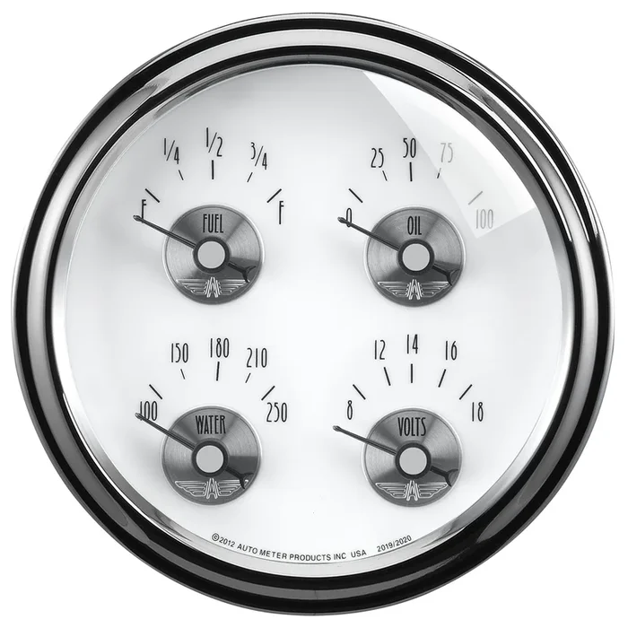 5″ Quad Gauge, 100 Psi/100-250 °F/8-18v/0-90 Ω, Prestige Pearl