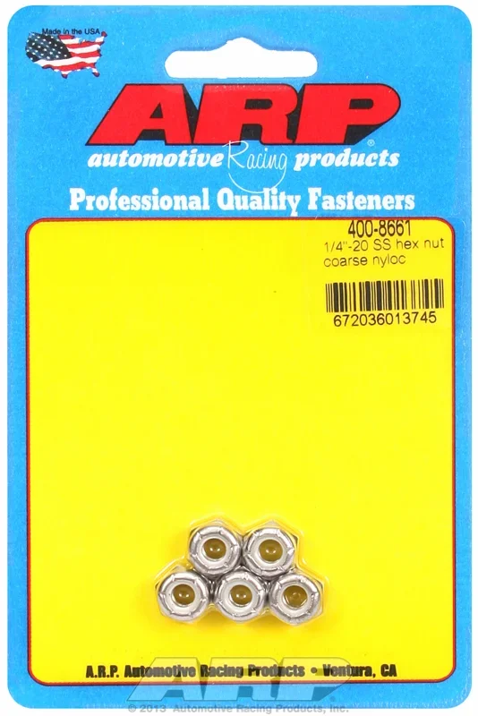 “1/4″”-20 SS coarse nyloc hex nut kit” (5pcs)