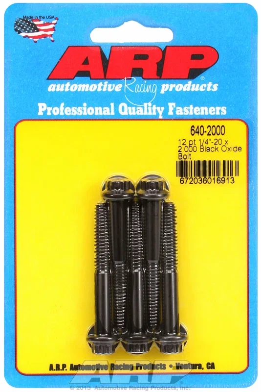 “1/4″”-20 x 2.000 12pt black oxide bolts” (5pcs)
