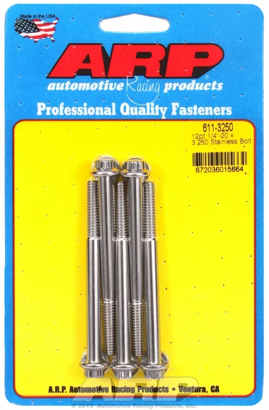 “1/4″”-20 x 3.250 12pt SS bolts” (5pcs)