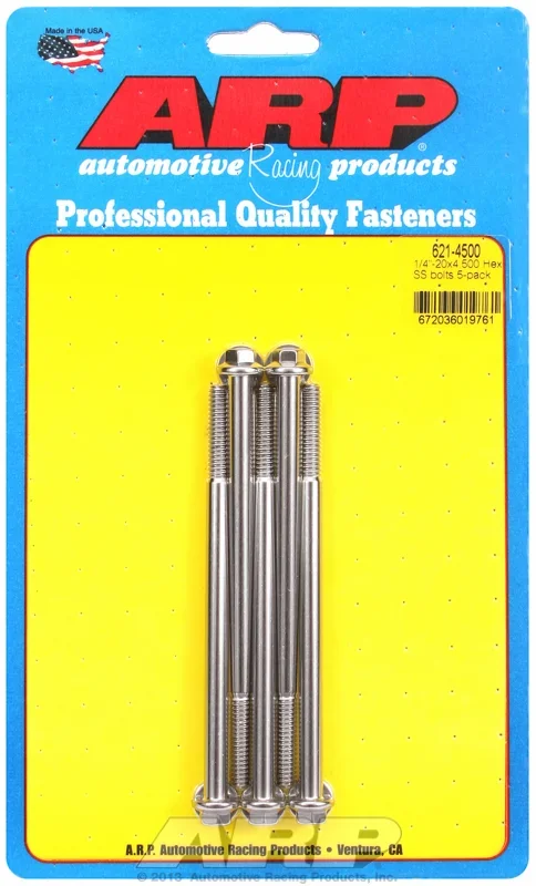 “1/4″”-20 x 4.500 hex SS bolts” (5pcs)