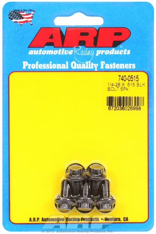 “1/4″”-28 x .515 12pt black oxide bolts” (5pcs)