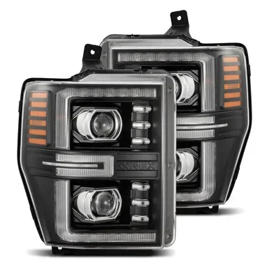AlphaRex Super Duty LUXX-Series LED Projector Headlights – Black (2008-2010)