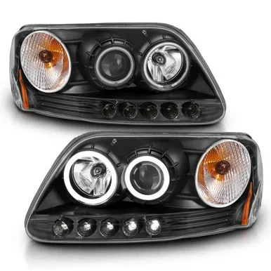 Anzo F-150 Projector Headlights w/ Halo Black (CCFL) (1997-2003)
