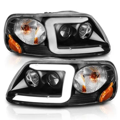 Anzo F-150 Projector Headlights w/ Light Bar – Black Housing (1997-2003)