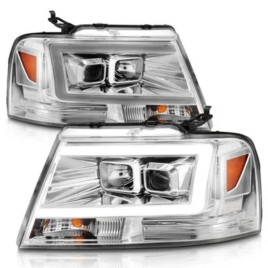 Anzo F-150 Projector Headlights w/ Light Bar Chrome Housing (2004-2008)