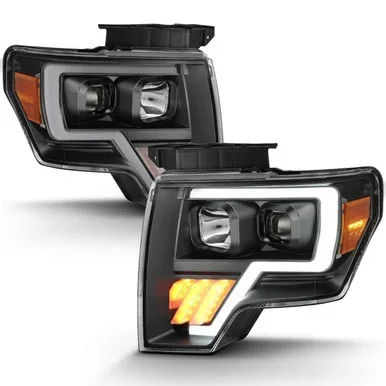 Anzo F-150 Projector Light Bar G4 Headlight Black Amber (2009-2014)
