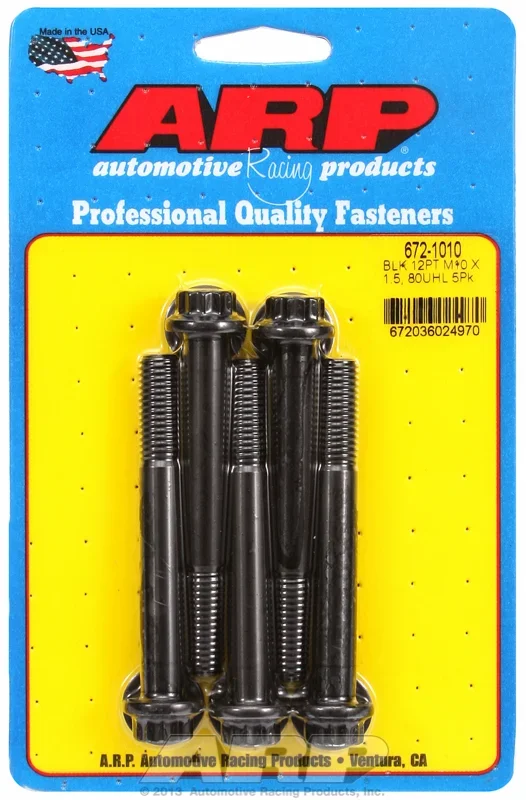 ARP M10 x 1.50 x 80 12pt black oxide bolts (5pcs)