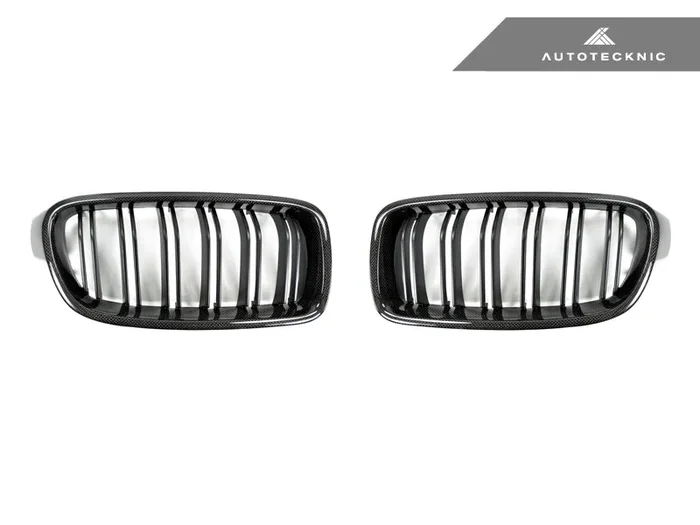 AutoTecknic Dual-Slats Carbon Front Grille Set – F30 3-Series Sedan | F31 3-Series Wagon