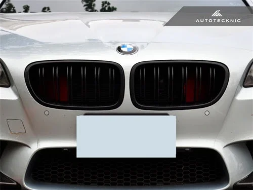 AutoTecknic Dual-Slats Stealth Black Front Grille Set – F10 5-Series | M5