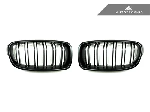 AutoTecknic Dual-Slats Stealth Black Front Grille Set – F30 3-Series