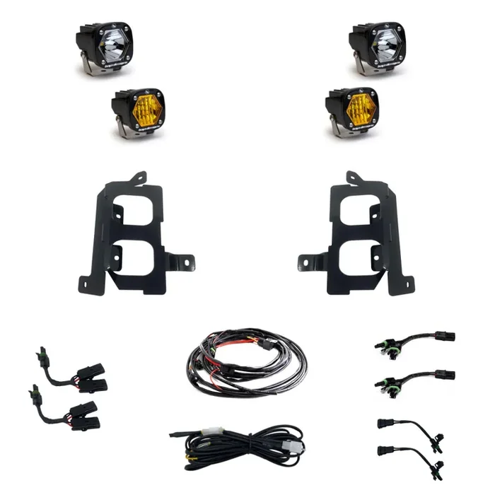 Baja Designs GMC 2500/3500 (20-On) Clear Spot/Amber W/C Fog Pocket Kit – 447849