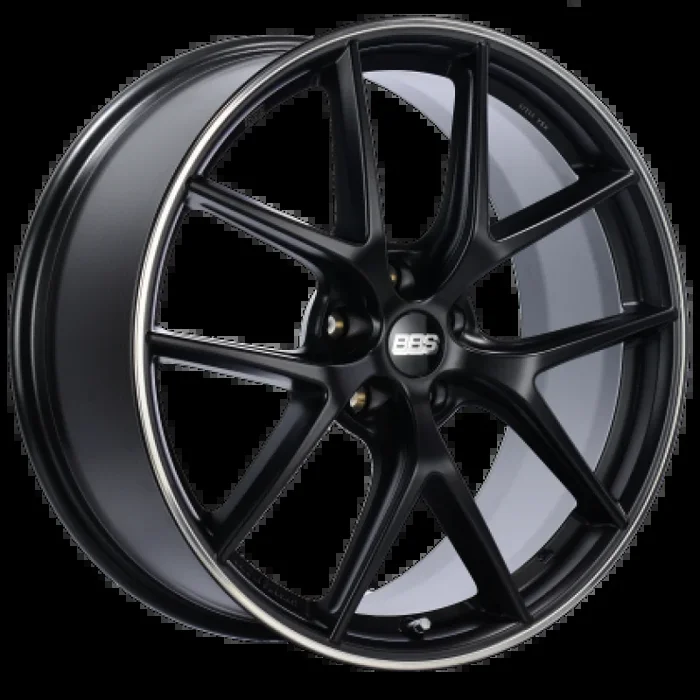 BBS CI-R 19×9.5 5×120 ET25 Satin Black Polished Rim Protector Wheel -82mm PFS/Clip Required