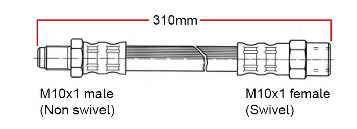 Brake hose Rear Volvo 240 / 740 / 940 with S60R / V70R 4-piston brake caliper