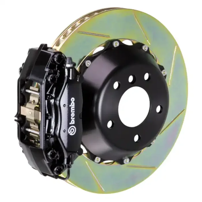 Brembo 08-13 M3 (E90/E92/E93) Rear GT BBK 4 Piston Cast 345×28 2pc Rotor Slotted Type-1-Black