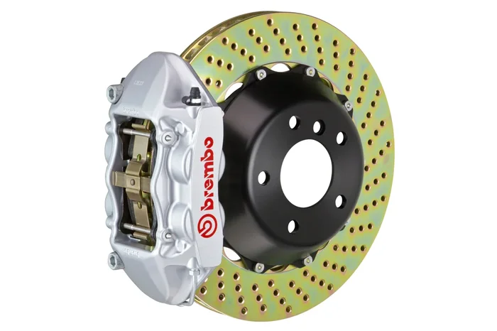 Brembo 4 Piston Rear BBK Slotted or Drilled : Silver Caliper, Drilled Rotor – 2P1.8042A3 – 2013-2016 Scion FR-S / 2013-2020 Subaru BRZ / 2017-2019 Toyota 86