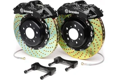 Brembo 6 Piston Black 14″ Mustang Front Brake Kit – Drilled Rotors (2005-2014)