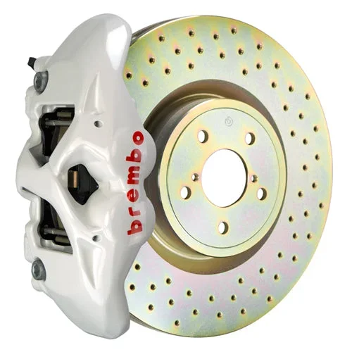 Brembo GT Systems Monobloc 4 Piston 326mm Cross Drilled White Front – 2002-2014 Subaru WRX / 2002-2014 Subaru STI