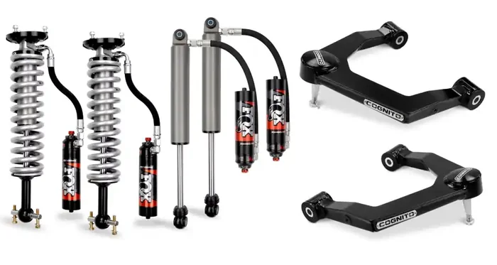 Cognito Motorsports Truck 3-Inch Elite Uniball Leveling Kit with Fox Elite 2.5 Reservoir Shocks for 19-22 Silverado/Sierra 1500 2WD/4WD – 210-P1009