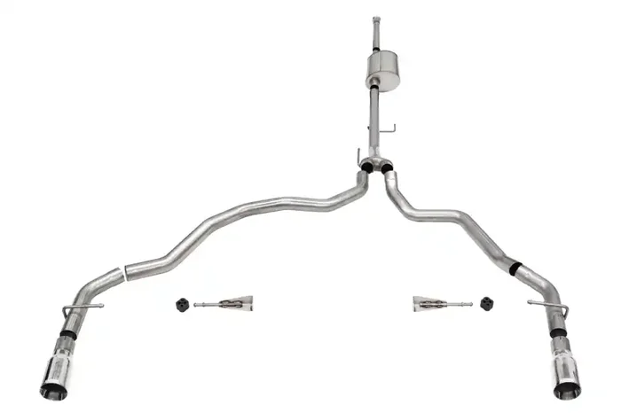 Corsa Performance 3.0in. Dual Rear Exit Catback Exhaust System with Flat Cut 4.0in. Dual Wall Tips – 21161