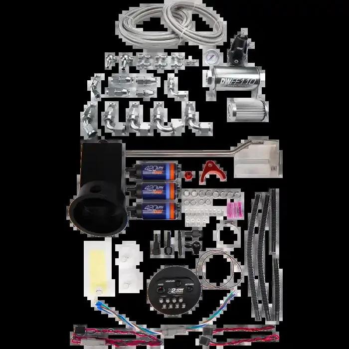 DeatschWerks 94-02 Nissan Silvia and Skyline X2 Surge Module with DW420 Pumps and PTFE Plumbing Kit