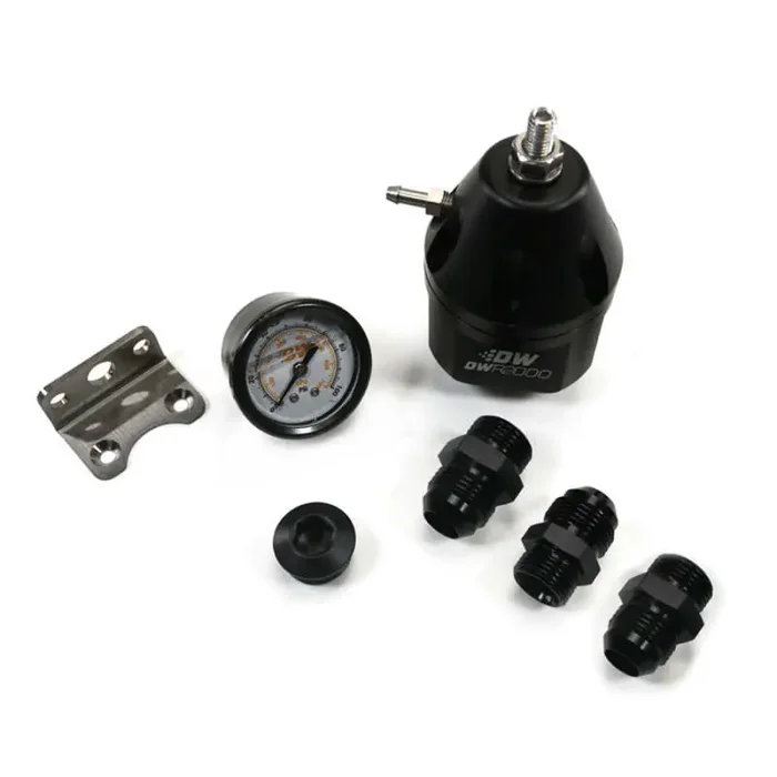 DeatschWerks DWR2000 AFPR + Pressure Gauge + 10AN Fittings – Anodized Black