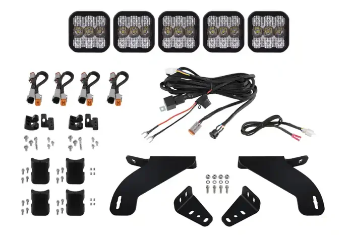 Diode Dynamics SS5 Grille CrossLink Lightbar Kit for 2021-2022 Ford F-150, Sport White Combo – DD7317
