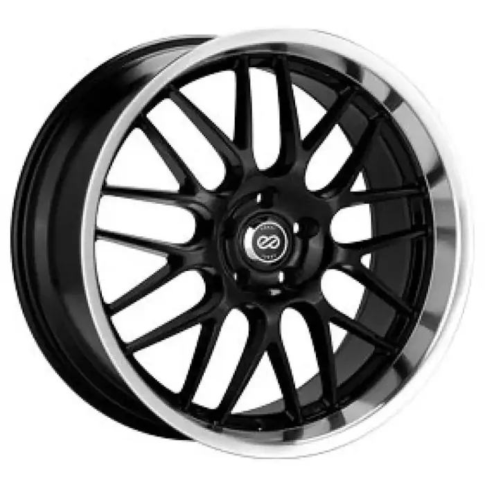 Enkei Lusso 18×8 40mm Offset 5×114.3 Bolt Pattern 72.6 Bore Black w/ Machined Lip Wheel