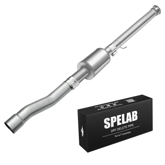 For 4″ DPF Delete Race Pipe w/Muffler Dodge Ram 2500/3500 6.7L Diesel SPELAB