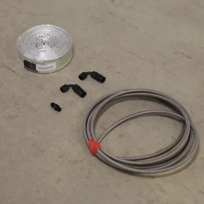 Garret Oil in Kit Turbo 2 x 90 Degrees AN4 + Alu Heat Shield