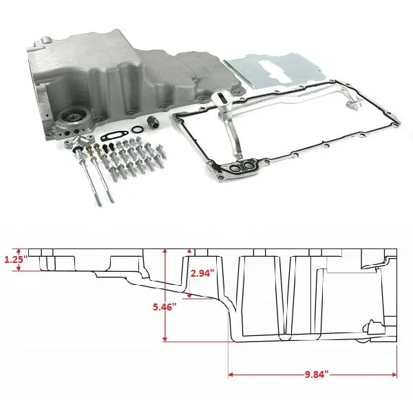 GM LS Swap Compatible Low Profile Rear Sump Oil Pan Kit – Natural