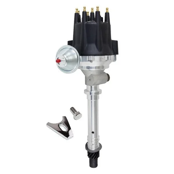 GM SB and BB Compatible ProSeries Ready to Run Tach Drive Distributor – Black Cap with Fixed Collar
