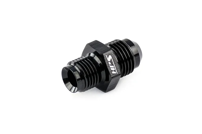 HPS Performance AN Male to Inverted Flare Male Power Steering Adapter, Aluminum, Black