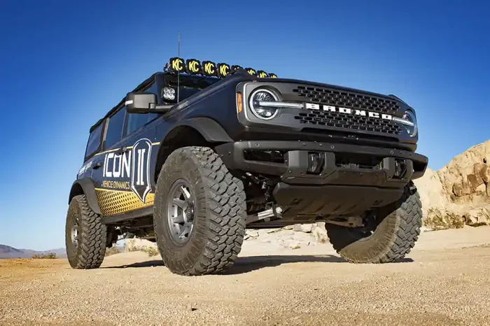 ICON 2021-2022 FORD BRONCO WITHOUT SASQUATCH PACKAGE 3-4″ LIFT STAGE 7 SUSPENSION SYSTEM WITH BILLET CONTROL ARMS AND LINKS – K40007
