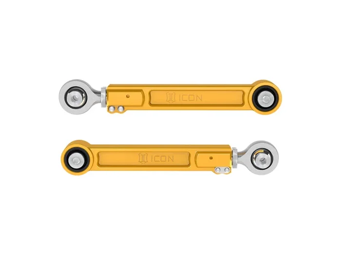 ICON 22-23 Toyota Tundra / 2024 Toyota Tacoma Billet Rear Upper Link Kit – Gold Anodized