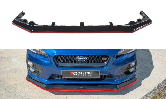 Maxton Design V1 Redline Gloss Black Front Lip – 2015-2021 Subaru WRX / STI