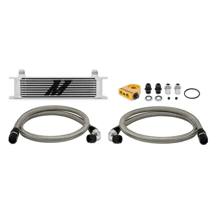 Mishimoto Universal Thermostatic 10 Row Oil Cooler Kit – Silver