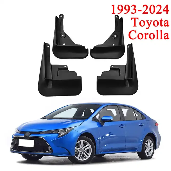 Mud Flaps Kit for Toyota Corolla (1993-2024) – Durable Front and Rear Splash Guards, 4-Piece Set