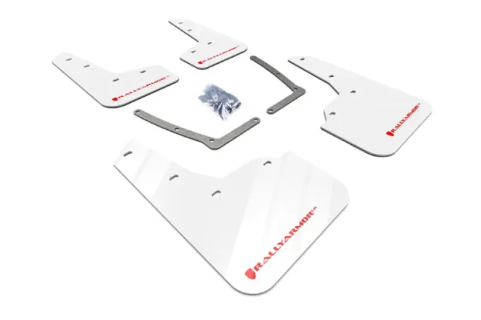 Rally Armor 16-21 Honda Civic Si White UR Mud Flap w/Red Logo