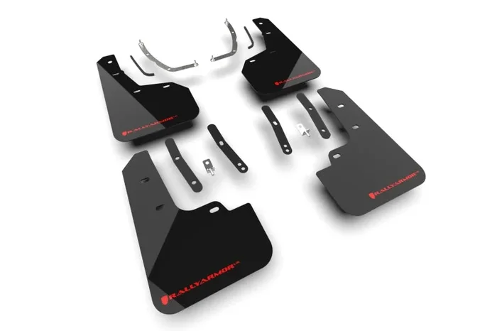 Rally Armor 2025+ Hyundai Tucson (Excl. ICE & XRT) Black UR Mud Flap w/ Red Logo