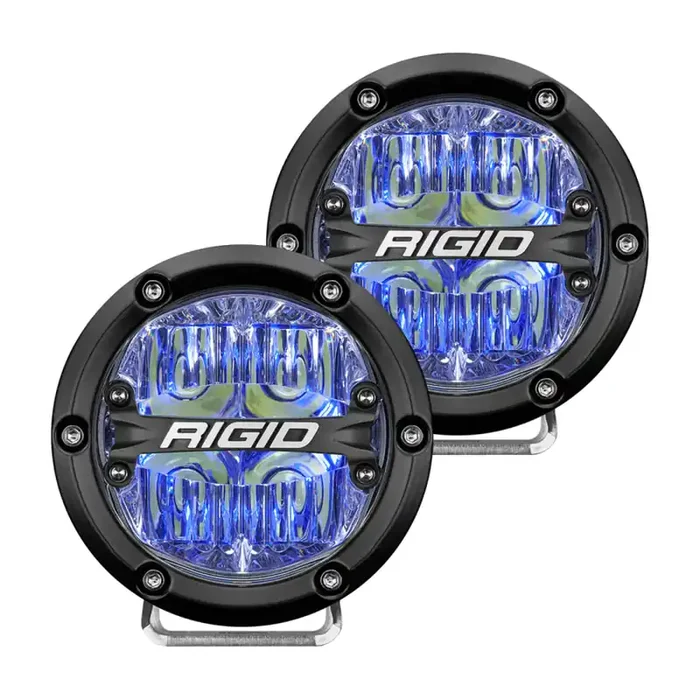Rigid Industries 360-SERIES 4 INCH LED OFF-ROAD DRIVE BEAM BLUE BACKLIGHT PAIR – 36119
