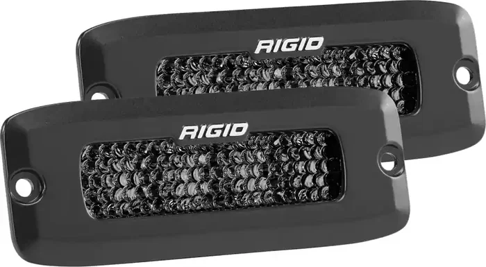 Rigid Industries SR-Q SERIES PRO SPOT DIFFUSED MIDNIGHT FLUSH MOUNT PAIR – 925513BLK