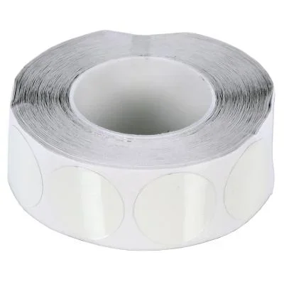 Self Adhesive White Foil Tape Discs – 45mm Diameter