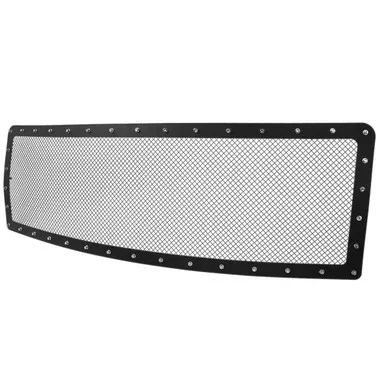 Spec-D Tuning F-150 Rivet Style Stainless Steel Mesh Center Grille Insert – Black (2009-2012)